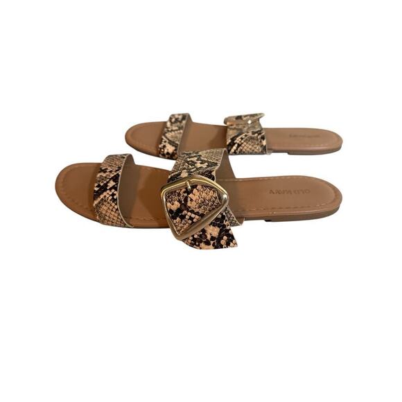 Old Navy Women's Faux-Leather Double-Strap Metal-Hardware Sandals Size 9.5 Snake - Picture 5 of 6